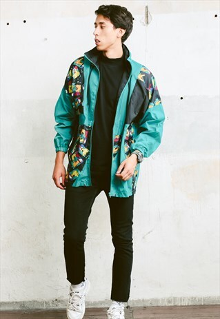 VINTAGE 80S COMIC STRIP PRINT RAIN JACKET