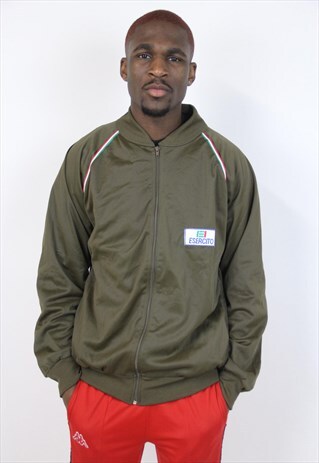 VINTAGE 90'S KHAKI BOMBER STYLE SPORTS JACKET