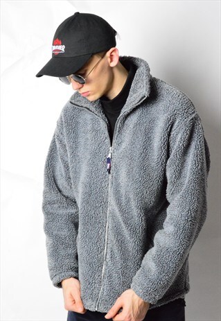 VINTAGE 90S GREY THICK FLEECE JACKET