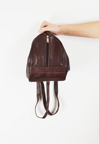 BROWN LEATHER RUCKSACK BAG