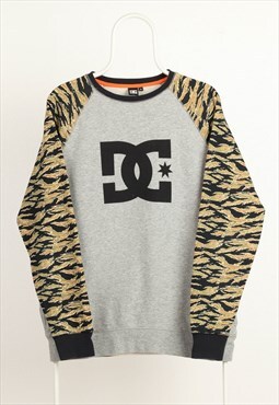 Vintage DC Crewneck Logo Sweatshirt Leopard Sleeves