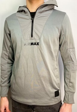 Vintage Nike AirMax 1/4 zip with hood in grey (M)