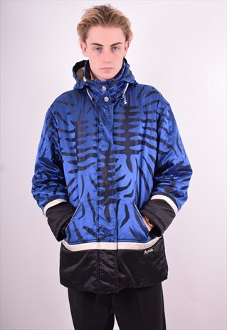 MENS VINTAGE PADDED JACKET XL BLUE 90'S