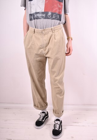NAUTICA MENS VINTAGE TROUSERS W34 L32 BEIGE 90'S