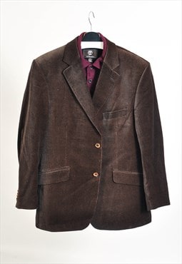 Vintage 00s velvet blazer jacket in brown