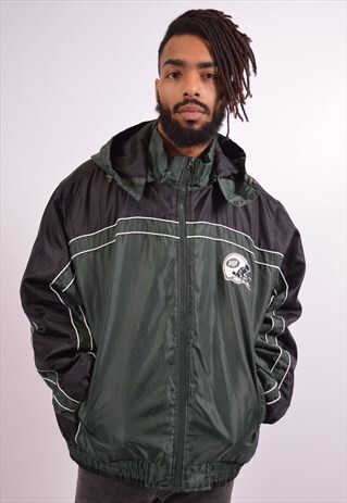 NFL MENS VINTAGE NY JETS JACKET XXL KHAKI 90S