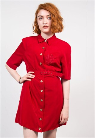 VINTAGE 90'S CUTE RED MINI DRESS