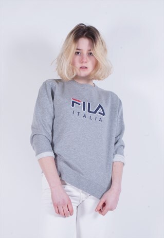 VINTAGE FILA SWEATSHIRT JUMPER GREY