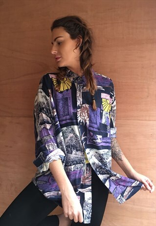 PATTERNED OVERSIZED RETRO VINTAGE UNISEX FESTIVAL SHIRT