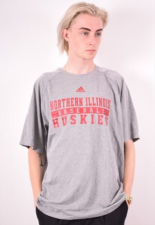 ADIDAS MENS VINTAGE NOTHERN ILLINOIS HUSKIES T-SHIRT TOP XL