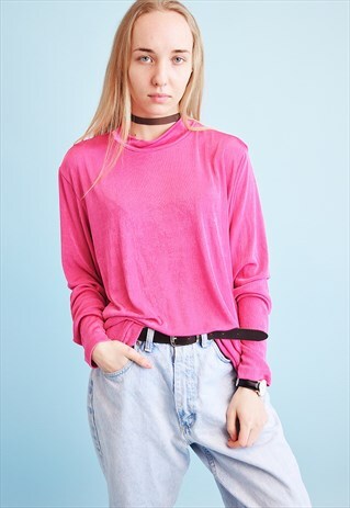 90'S RETRO OVERSIZED LYCRA BLOUSE KITSCH JUMPER TOP