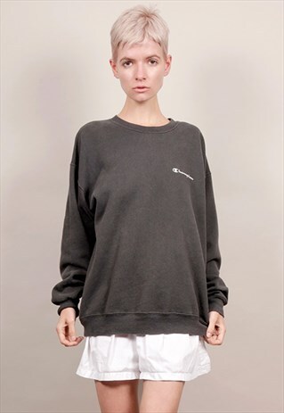CHAMPION 90'S OVERSIZED VINTAGE DARK GREY SWEATSHIRT