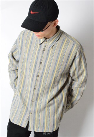 VINTAGE 90S STRIPED AZTEC LONG SLEEVE SHIRT