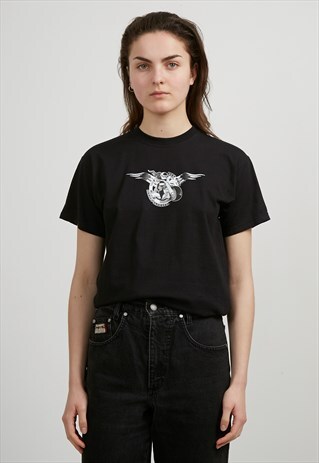 90S VINTAGE BLACK HARLEY DAVIDSON CREW NECK T-SHIRT