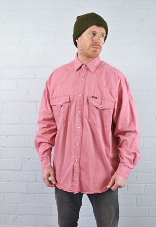 VINTAGE WRANGLER SALMON PINK DENIM SHIRT