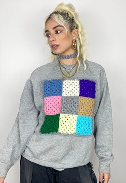 The white rabbit - grey crochet squares