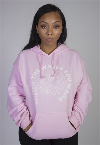 THE WAVES YOU MADE HOODIE IN LIGHT PINK