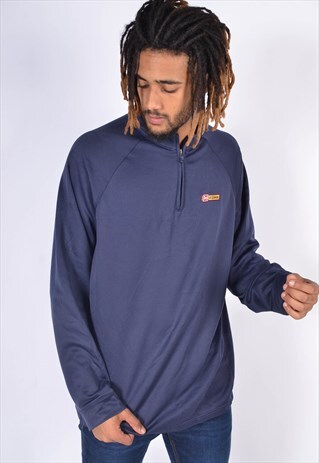 VINTAGE ADIDAS 1/4 ZIP SWEATSHIRT BLUE