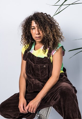VINTAGE DUNGAREES IN BROWN VELVET
