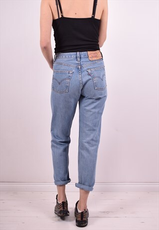 LEVI'S 501 WOMENS VINTAGE JEANS W28 L28 BLUE 90'S