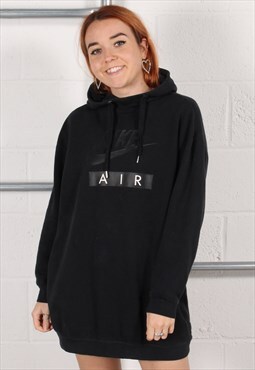 Vintage Nike Hoodie in Black Oversized Jumper Dress Small