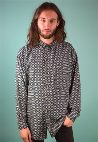 VINTAGE 90'S PATTERNED SILK SHIRT