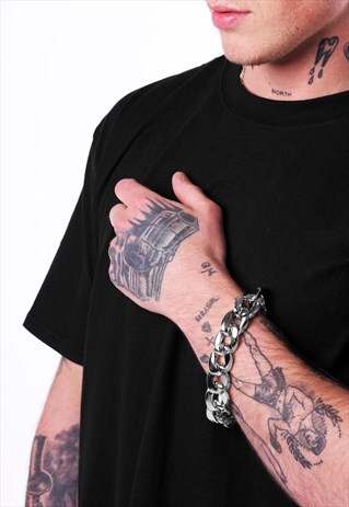 30MM ESSENTIAL LIGHTWEIGHT CHUNKY CURB BRACELET - SILVER