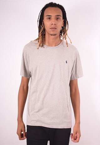 POLO RALPH LAUREN MENS VINTAGE T-SHIRT TOP LARGE GREY 90S