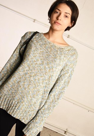 Y2K RETRO JAZZY CABLE KNIT FESTIVAL GARM JUMPER