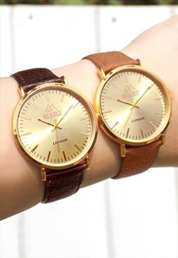 Classic Gold Leather Watch Set