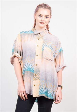 VINTAGE 90'S PASTEL FRESH PRINCE OVERSIZE SHIRT