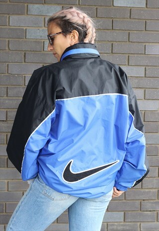 VINTAGE 1990S NIKE BLUE WINDBREAKER JACKET
