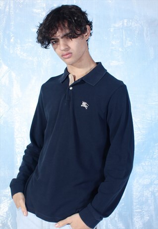 VINTAGE BURBERRY NAVY POLO SHIRT