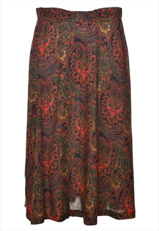 VINTAGE PAISLEY PRINT MAXI SKIRT - S