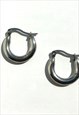 SMALL SILVER HOOPS U SHAPE LIGHTWEIGHT 