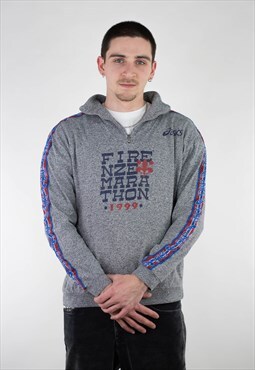 Vintage Rare Asics 1/4 Zip Firenze Marathon 1999 Sweatshirt