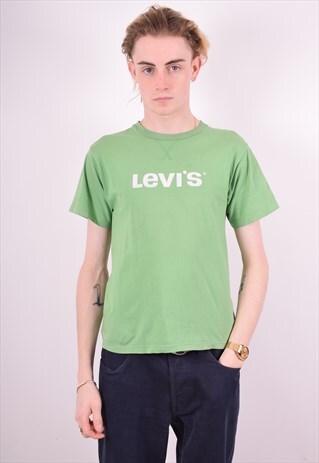 LEVI'S MENS VINTAGE T-SHIRT TOP XS GREEN 90'S