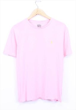 Vintage Ralph Lauren T Shirt Pink Short Sleeve With Logo 