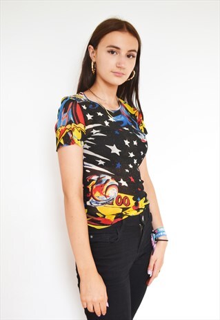 VTG 90'S KENZO SEMI SHEER ABSTRACT PIN BALL GAME TOP