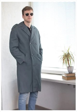 VINTAGE 70'S DOUBLE BREASTED COAT IN GREY