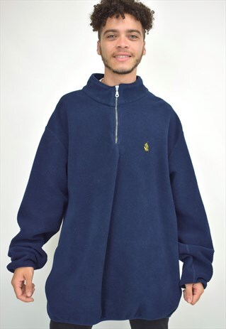 VINTAGE 90S NAUTICA NAVY 3/4 ZIP FLEECE JUMPER