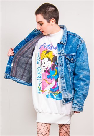 VINTAGE 90'S LEVI'S BLUE DENIM LINED TRUCKER JACKET