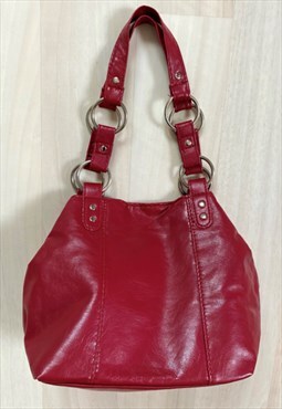 Y2K Red Leather Handbag