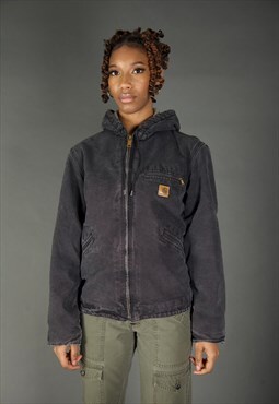 Carhartt Active Hooded Bomber Jacket in Brown.