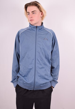 KAPPA MENS VINTAGE TRACKSUIT TOP JACKET XXXL BLUE 90S