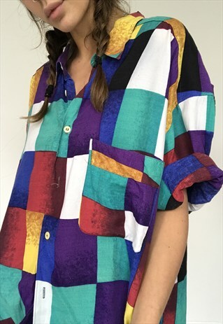 PATTERNED OVERSIZED RETRO VINTAGE UNISEX FESTIVAL SHIRT