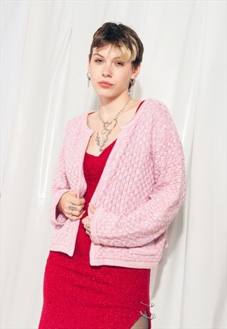 VINTAGE CARDIGAN 90S KNITTED PASTEL SWEATER