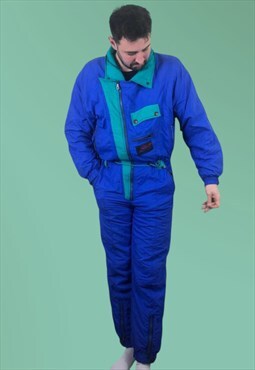 80s / 90s Vintage Ski Suit Patterned Colourful All in One 