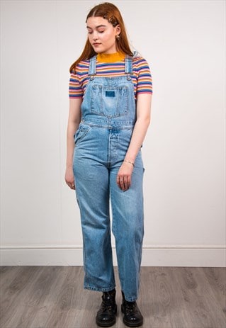 VINTAGE 90'S LIGHT BLUE DENIM STRAIGHT LEG DUNGAREES