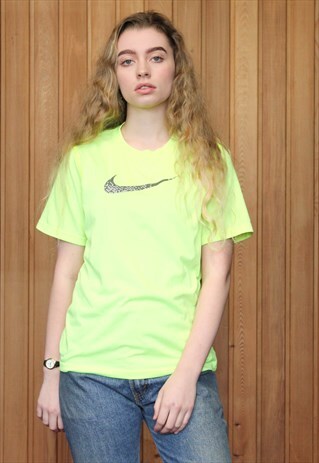 VINTAGE 1990S FLORESCENT YELLOW NIKE T-SHIRT